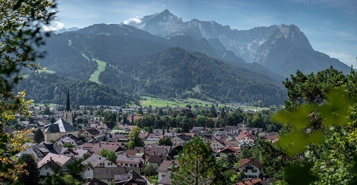 Garmisch-Partenkirchen im Süden von Bayern